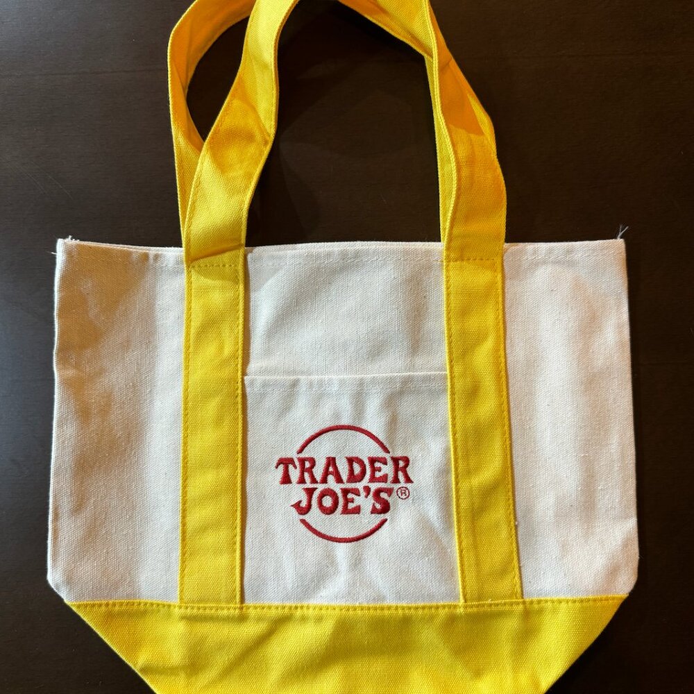 Trader Joes Mini Canvas Tote Bag (YELLOW)
